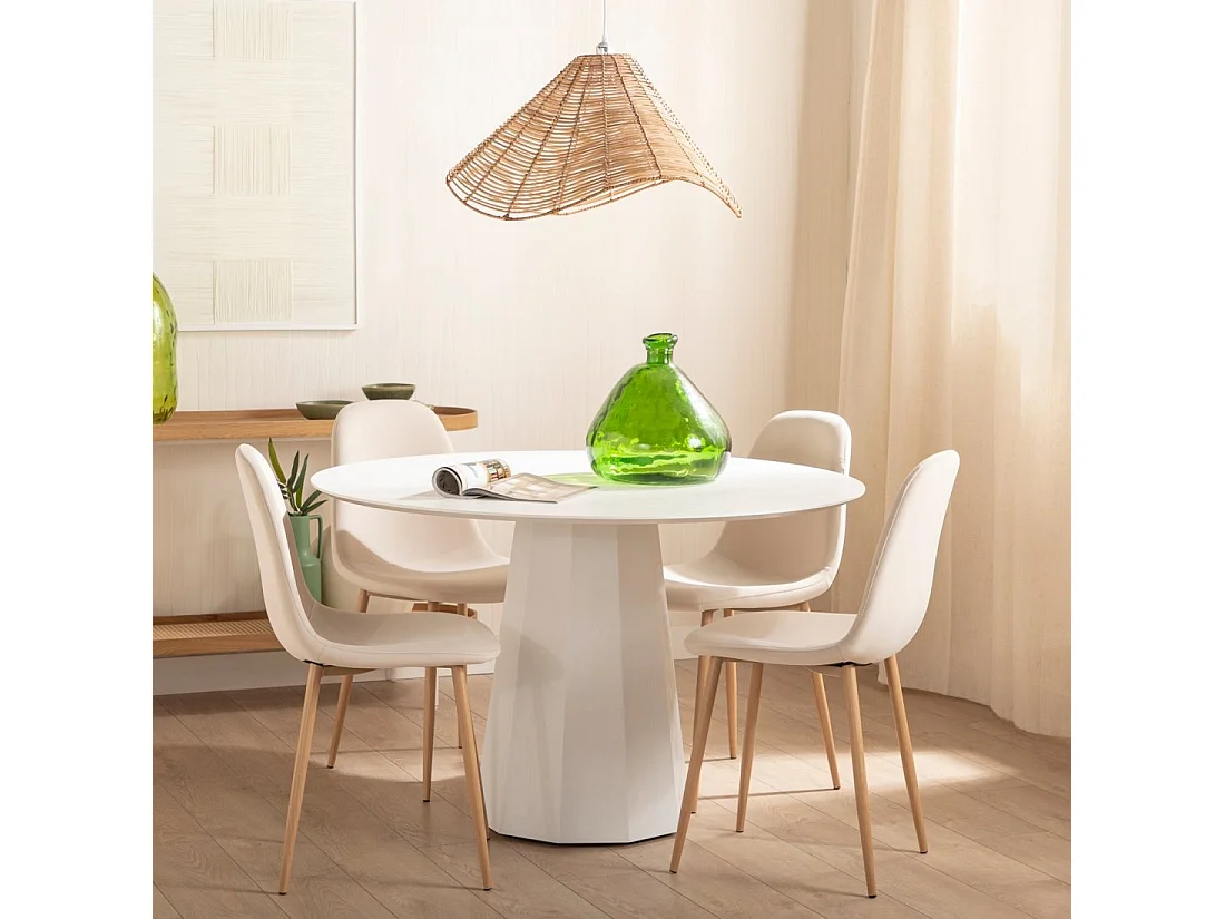 Chaise de salle à manger en velours beige 45x86 cm-Ellis