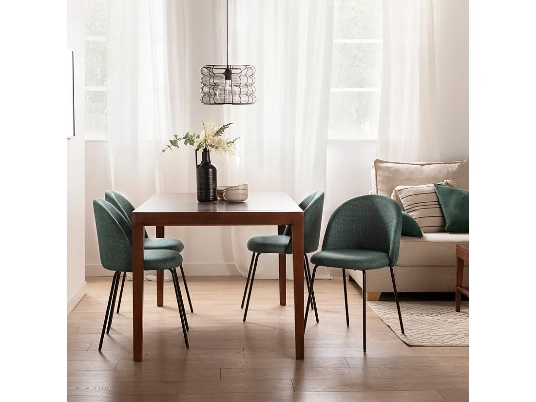 Silla de comedor de Tela Verde oscuro 81 x 48- Olivia