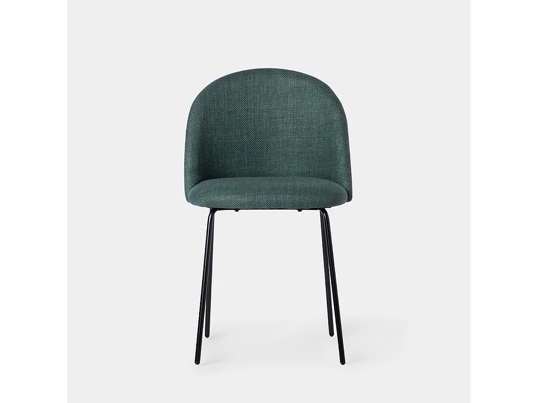 Silla de comedor de Tela Verde oscuro 81 x 48- Olivia