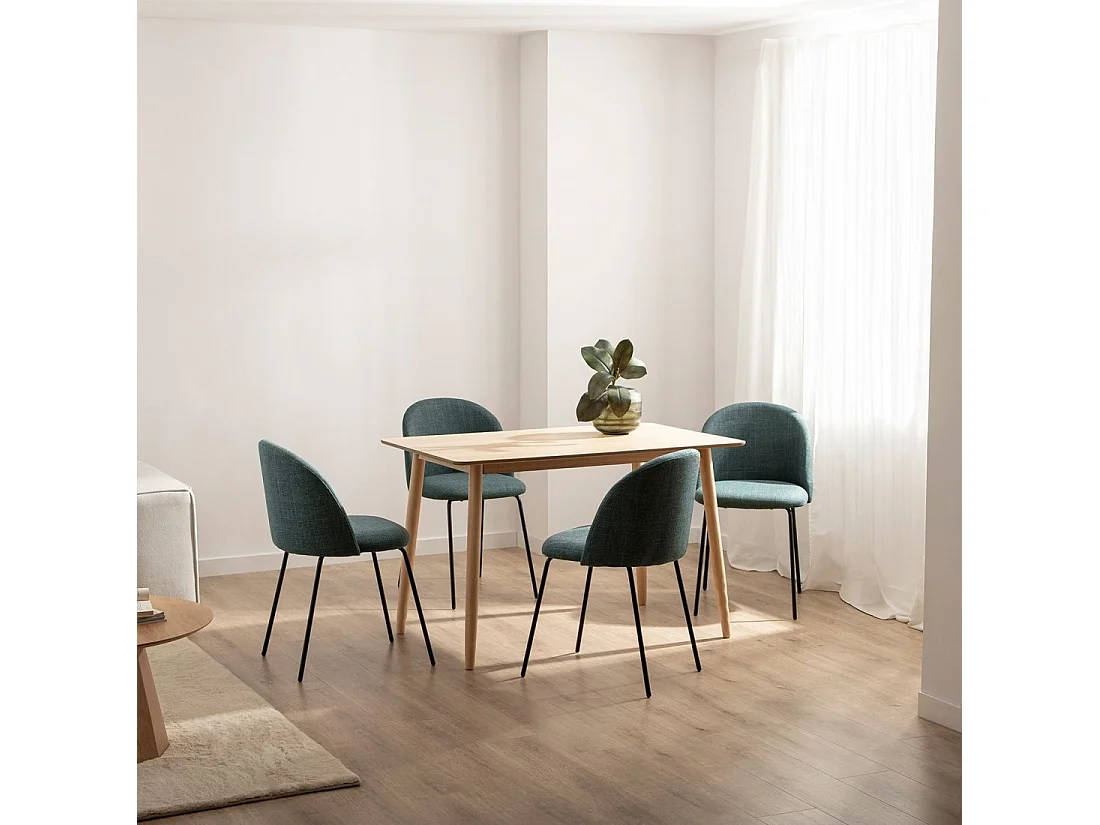 Silla de comedor de Tela Verde oscuro 81 x 48- Olivia