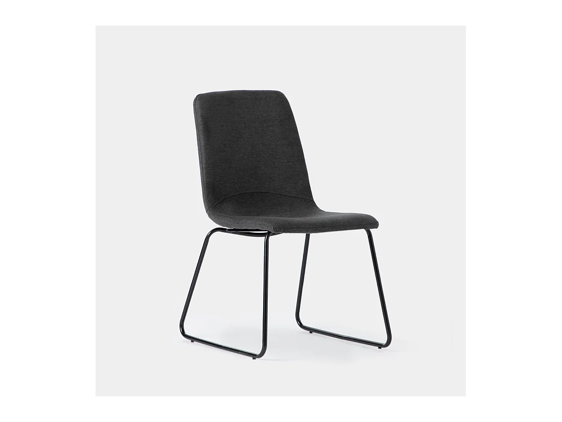 Chaise de bureau en tissu gris foncé 52x86 cm-Ander