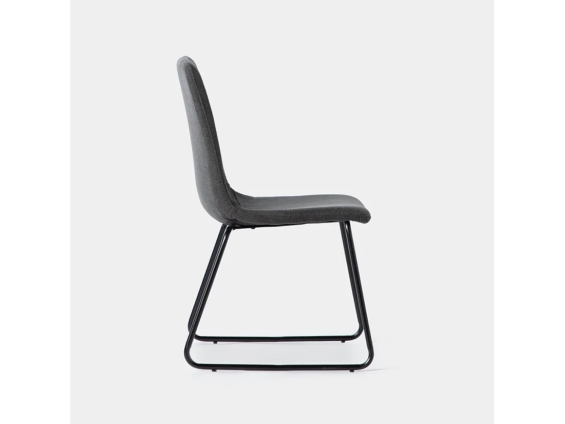 Silla de comedor de Tela Gris oscuro 86 x 52- Ander