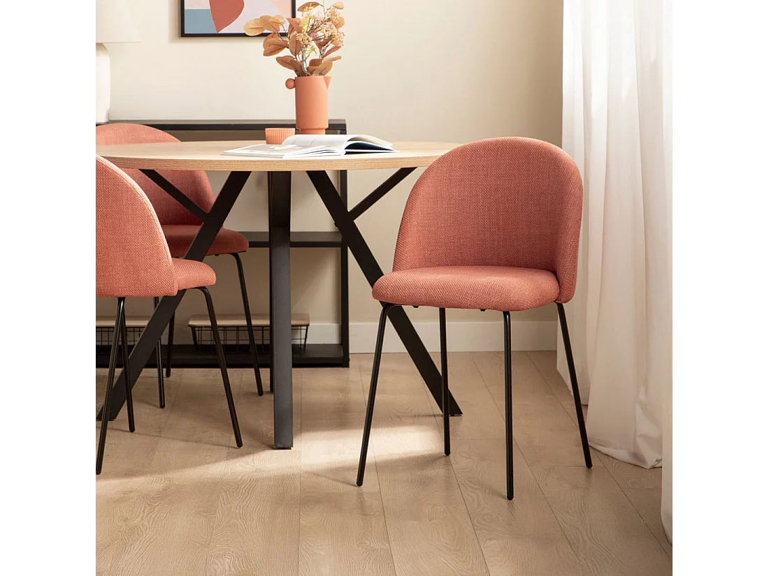 Silla de comedor de Tela Terracota 81 x 48- Olivia