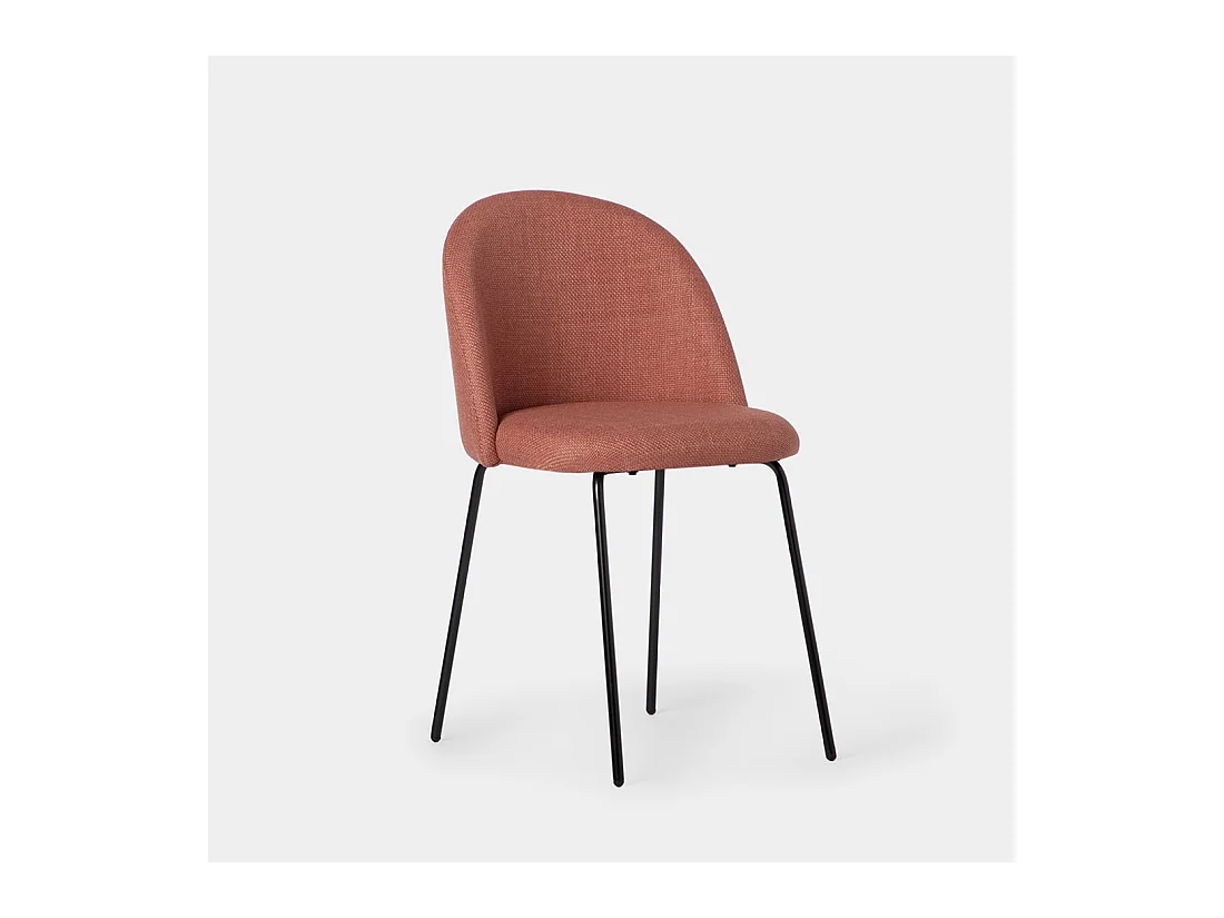 Chaise de salle à manger en tissu terracotta 48x81 cm-Olivia