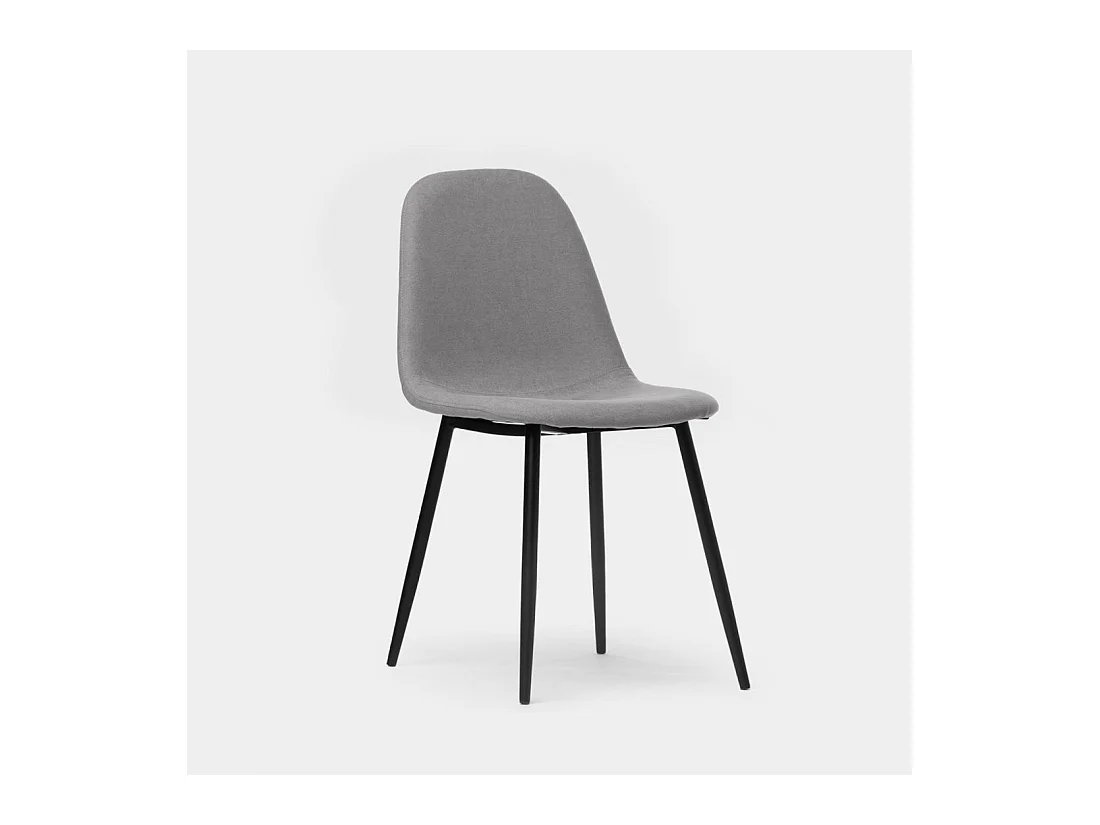 Chaise de salle à manger en tissu gris 45x86 cm-Ellis