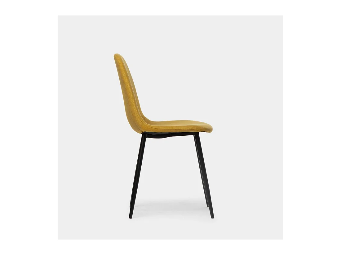 Chaise de salle à manger en tissu moutarde 45x86 cm-Ellis