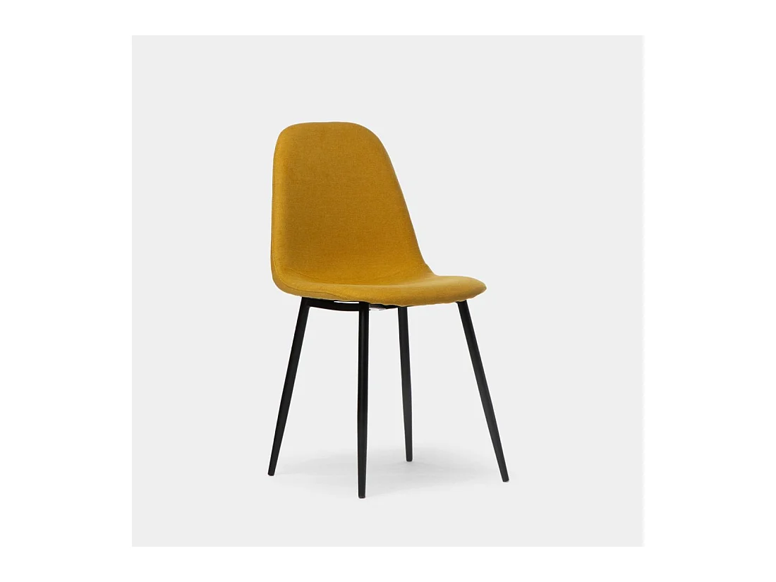 Chaise de salle à manger en tissu moutarde 45x86 cm-Ellis