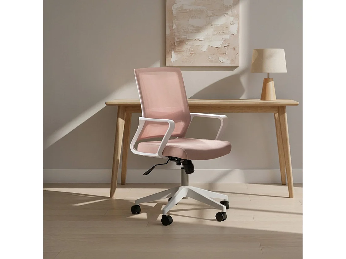 Chaise de bureau en plastique rose 60x95 cm-Sayla