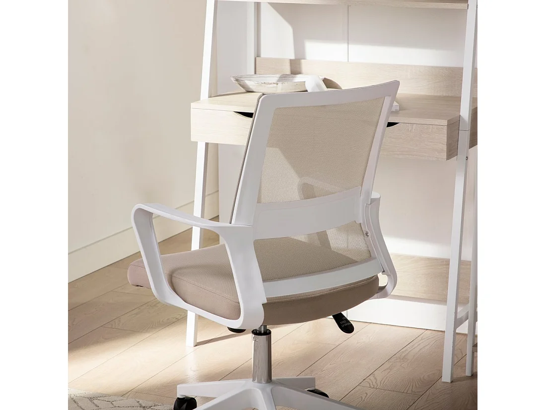 Chaise de bureau en plastique beige 60x95 cm-Sayla