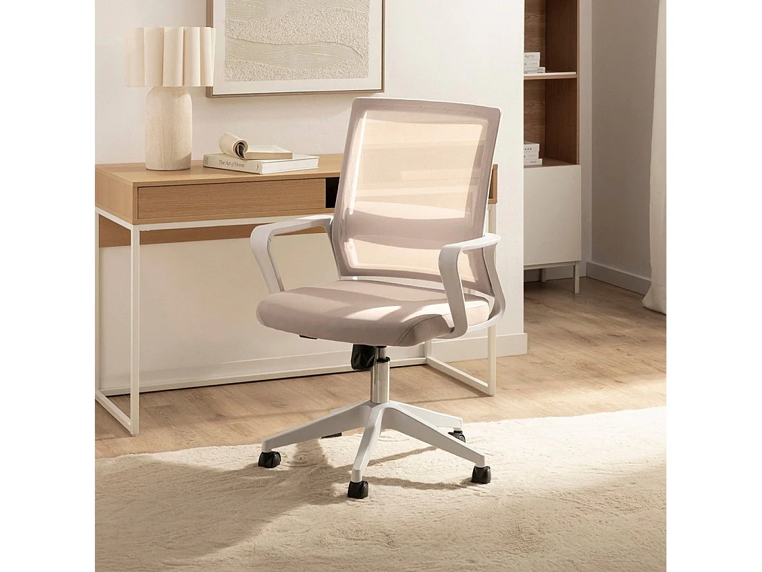 Silla de escritorio de Plástico Beige 95-105 x 60- Sayla