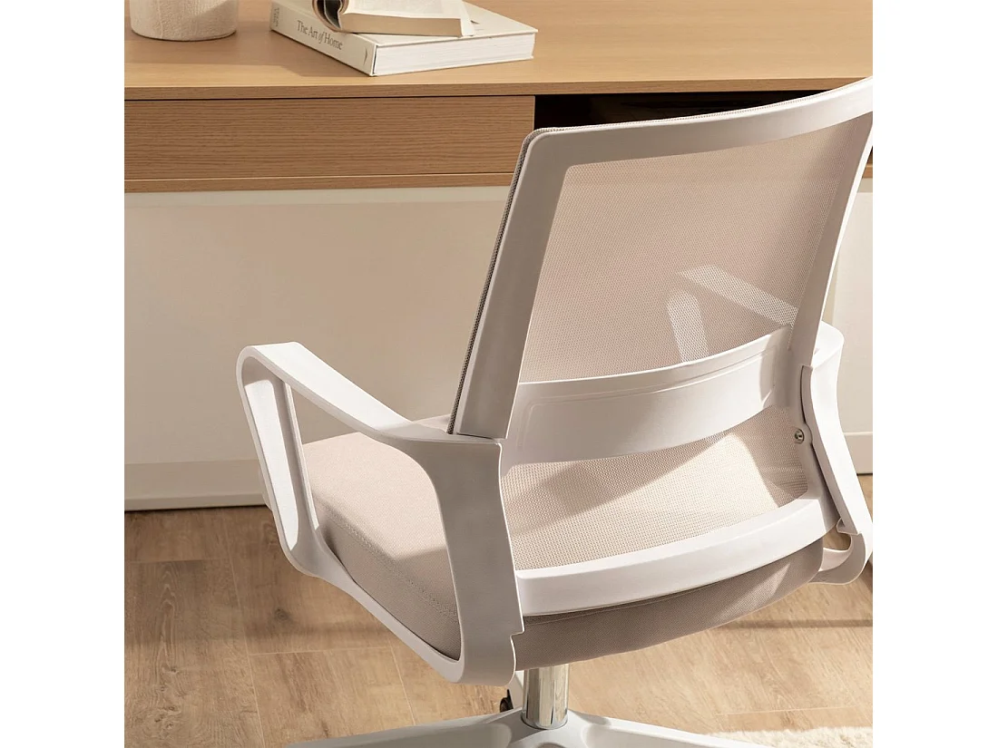 Silla de escritorio de Plástico Beige 95-105 x 60- Sayla
