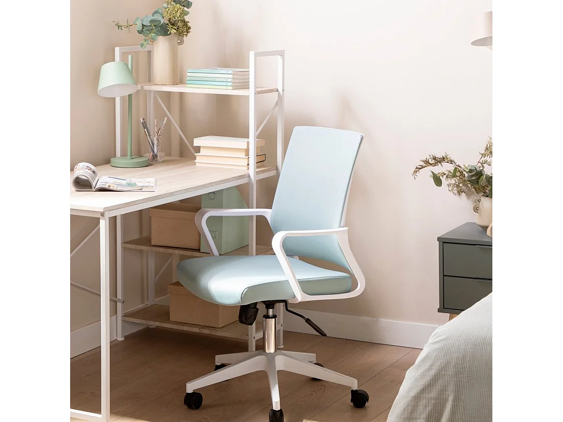Chaise de bureau en plastique menthe 60x95 cm-Sayla