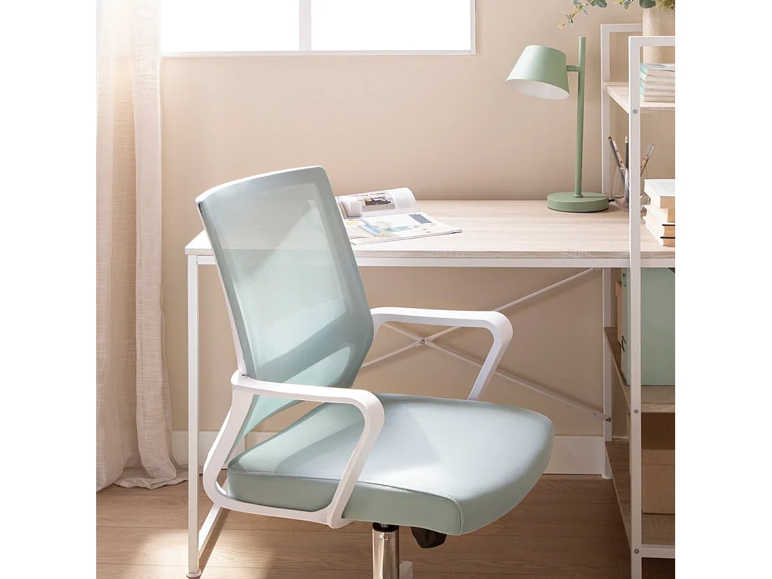Chaise de bureau en plastique menthe 60x95 cm-Sayla