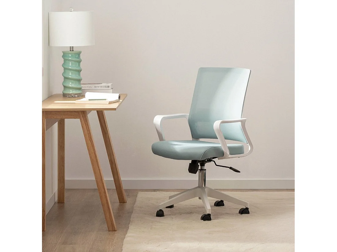 Chaise de bureau en plastique menthe 60x95 cm-Sayla