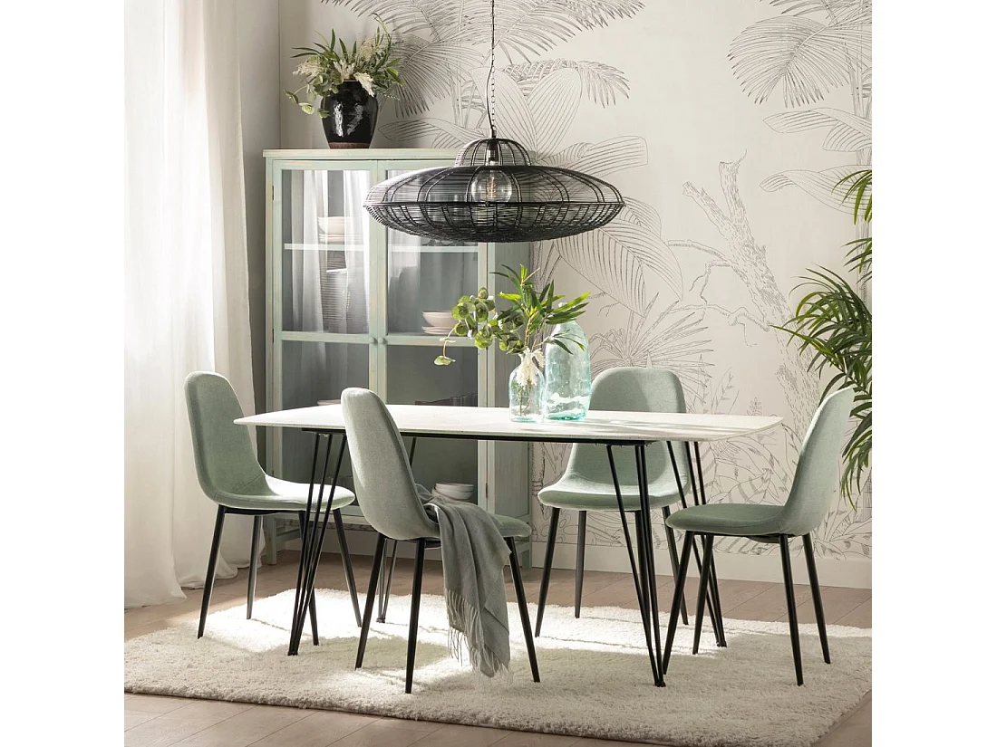 Silla de comedor de Tela Verde 86 x 45- Ellis