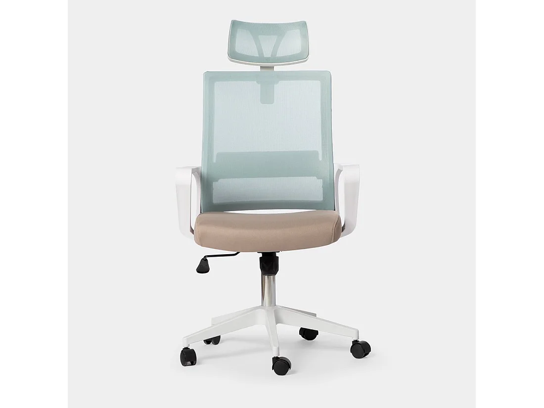 Chaise de bureau en plastique menthe-beige 60x112 cm-Leima