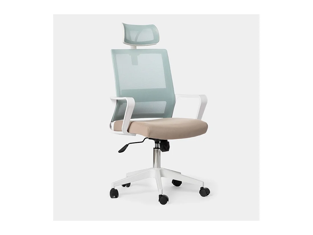 Chaise de bureau en plastique menthe-beige 60x112 cm-Leima