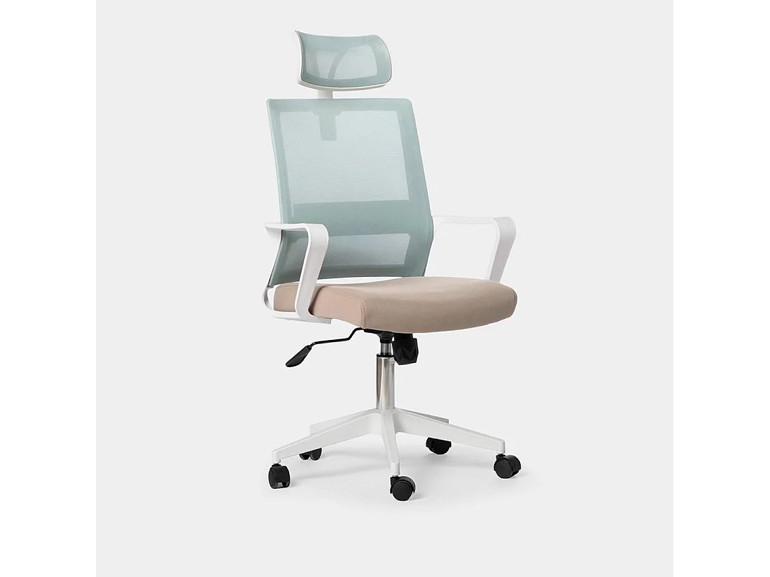 Chaise de bureau en plastique menthe-beige 60x112 cm-Leima