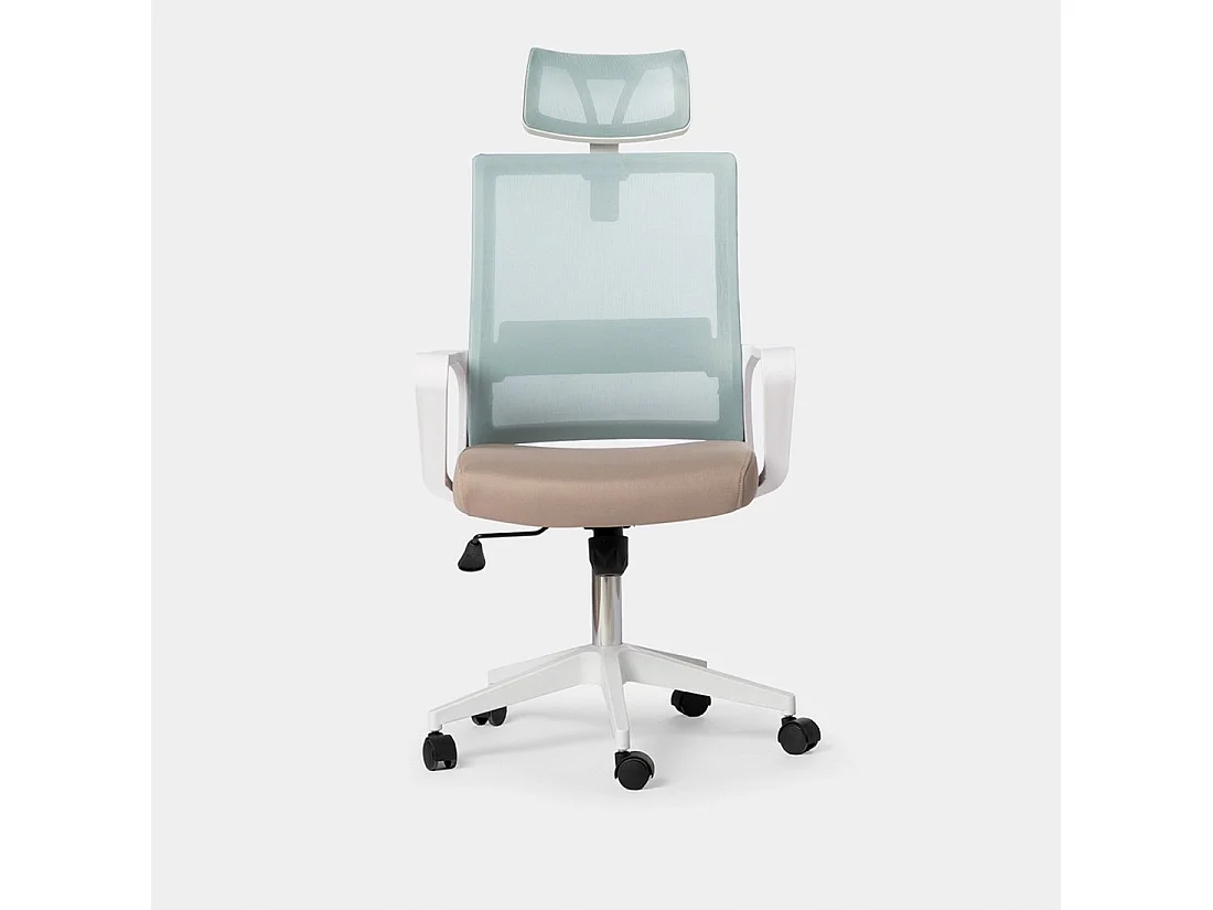 Chaise de bureau en plastique menthe-beige 60x112 cm-Leima