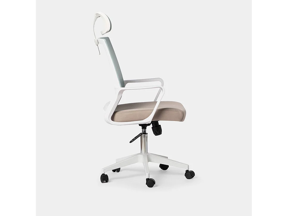 Chaise de bureau en plastique menthe-beige 60x112 cm-Leima