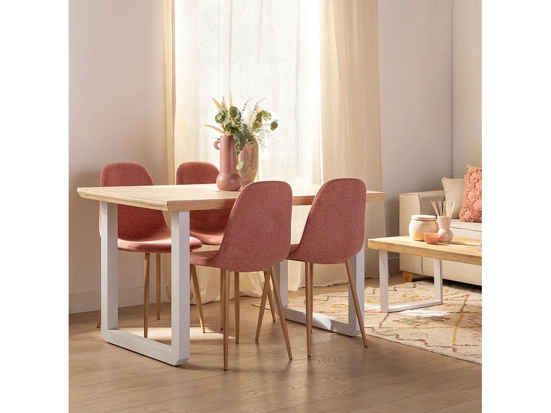 Silla de comedor de Tela Terracota 86 x 45- Ellis