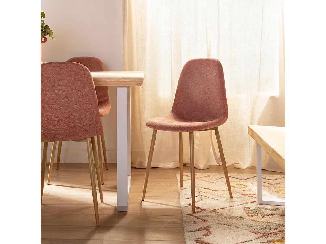 Chaise de salle à manger en tissu terracotta 45x86 cm-Ellis