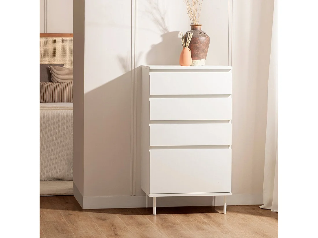 Cajonera en laqué blanc 60x107 cm-Esben