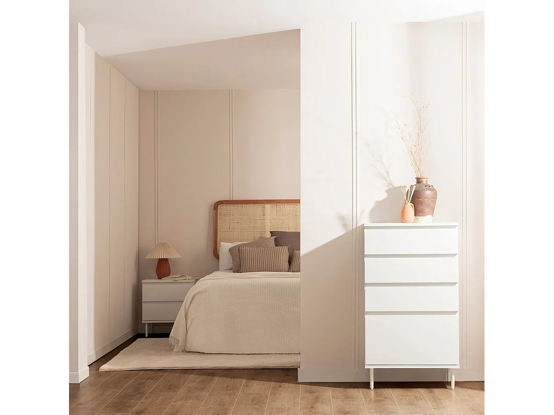 Cajonera en laqué blanc 60x107 cm-Esben