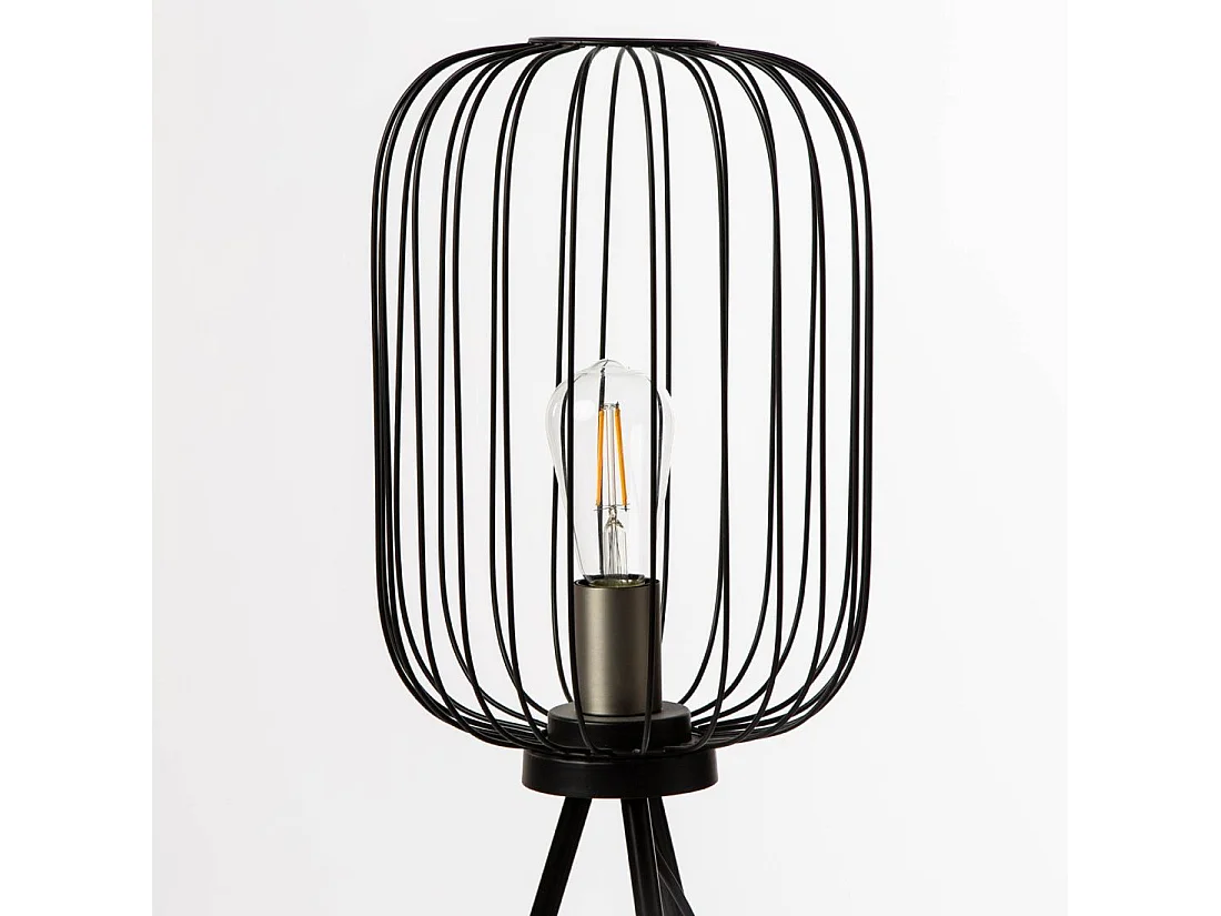 Lampe sur pied en métal noir 25x102 cm-Aurora