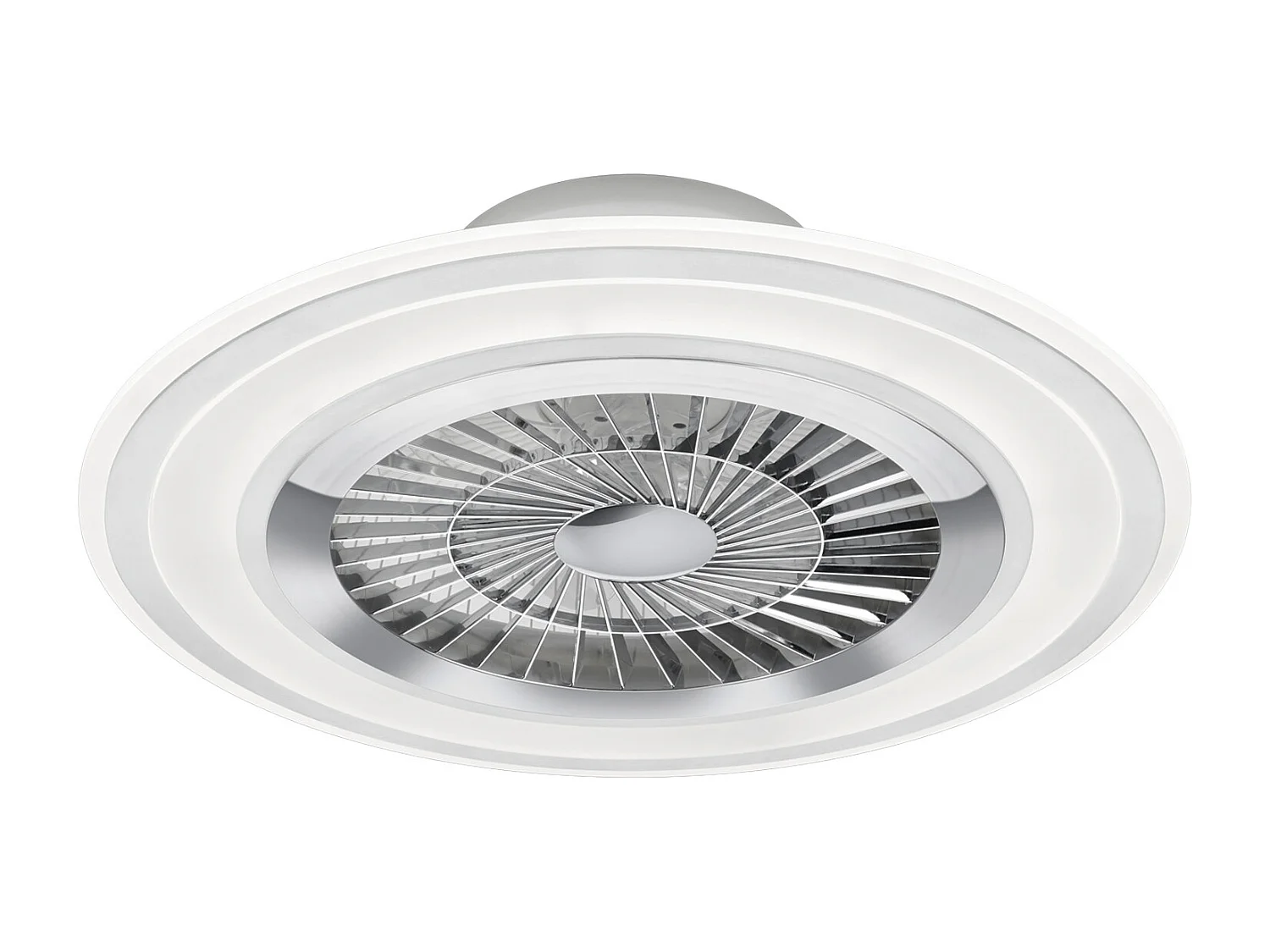 Flaga - Ventilatore E Plafoniera LED Ø60 Cm Con Bordo Satinato-Bianco