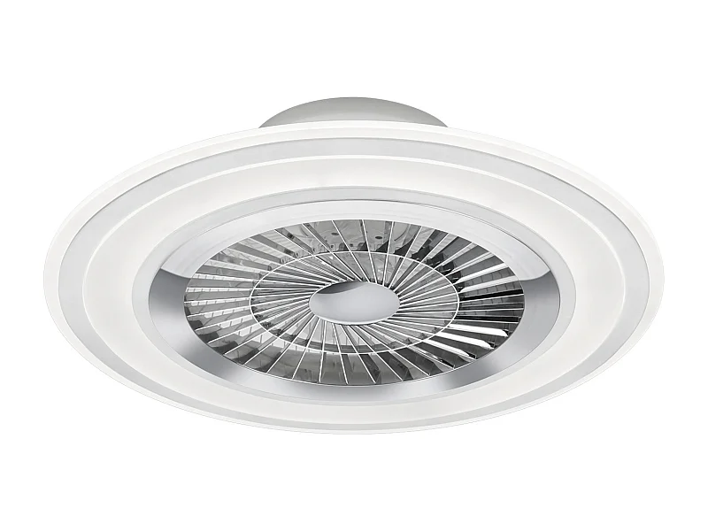 Flaga - Ventilateur et plafonnier à LED Ø60 cm avec bord blanc satiné, télécommande, variateur