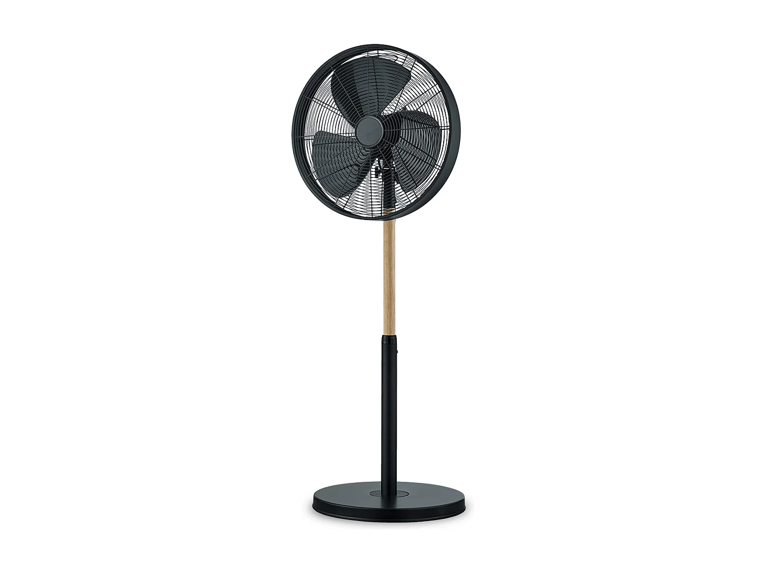 Viking - Ventilateur de sol de style industriel avec hauteur réglable et triple vitesse de ventilation bois et métal Ø28 cm