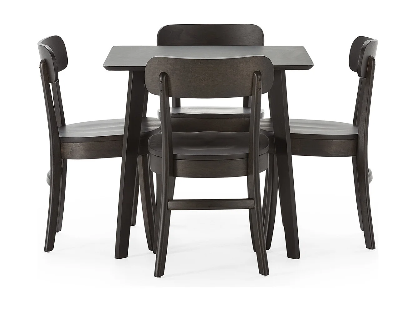 Ensemble table 80x80 cm et 4 chaises de salle à manger Nala Noir