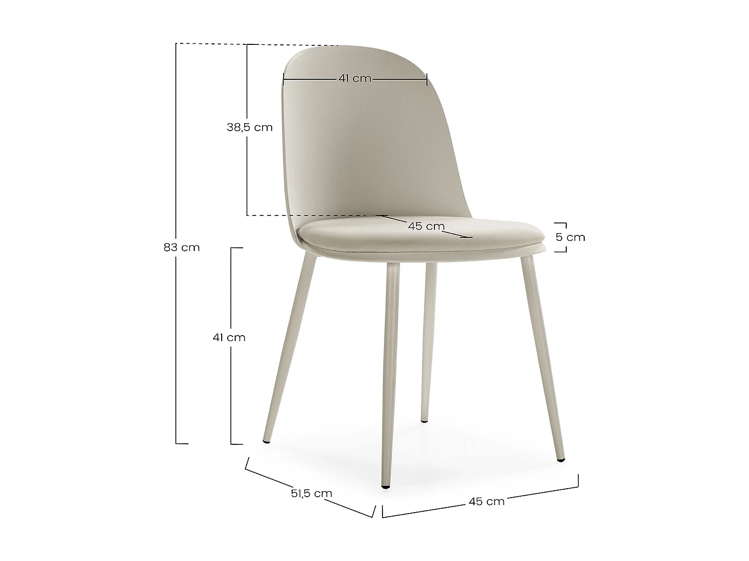 Ensemble table 80x80 cm et 4 chaises de salle à manger Kana Moutarde
