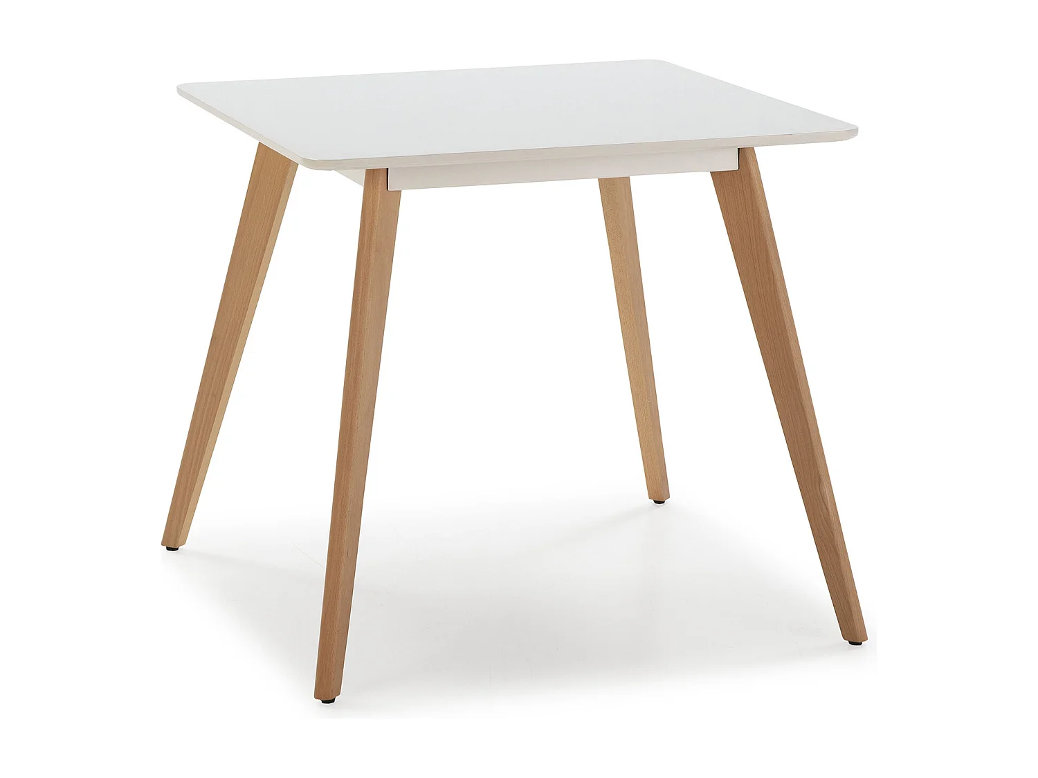 Ensemble table 80x80 cm et 4 chaises de salle à manger Kana Moutarde