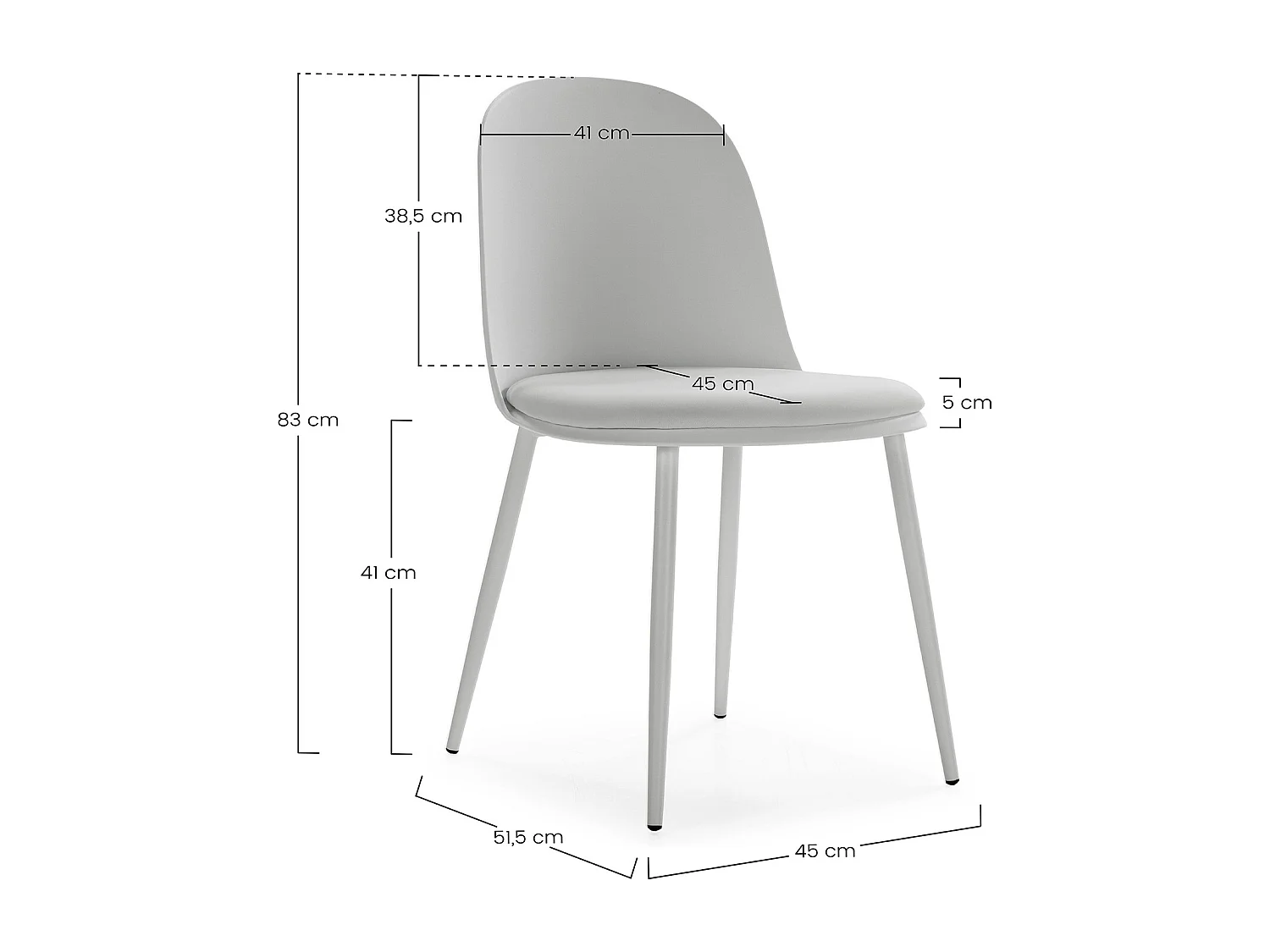 Set tavolo 80x80 cm e 4 sedie da pranzo Kana Verde