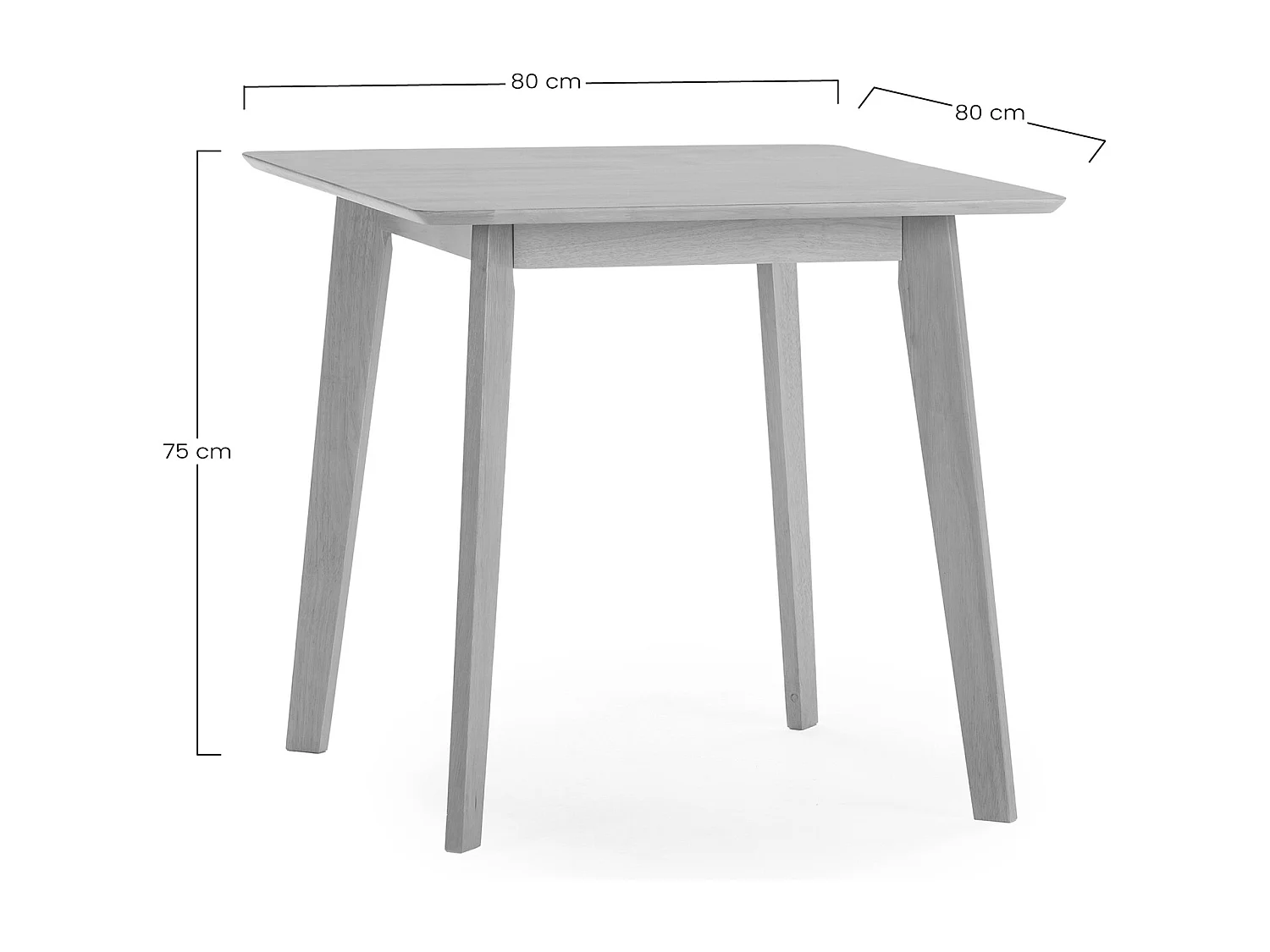Ensemble table 80x80 cm et 4 chaises de salle à manger Nala Chêne