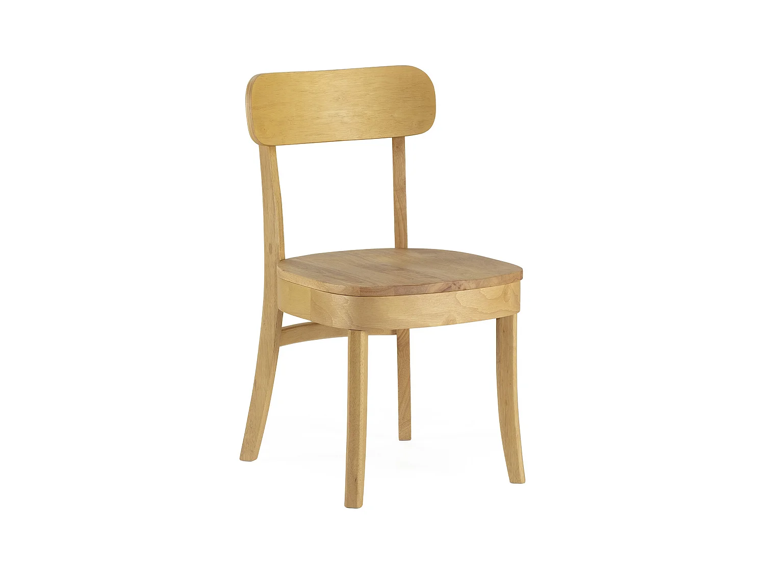 Speltafel 80x80 cm en 4 eetkamerstoelen Nala in eikenkleur.