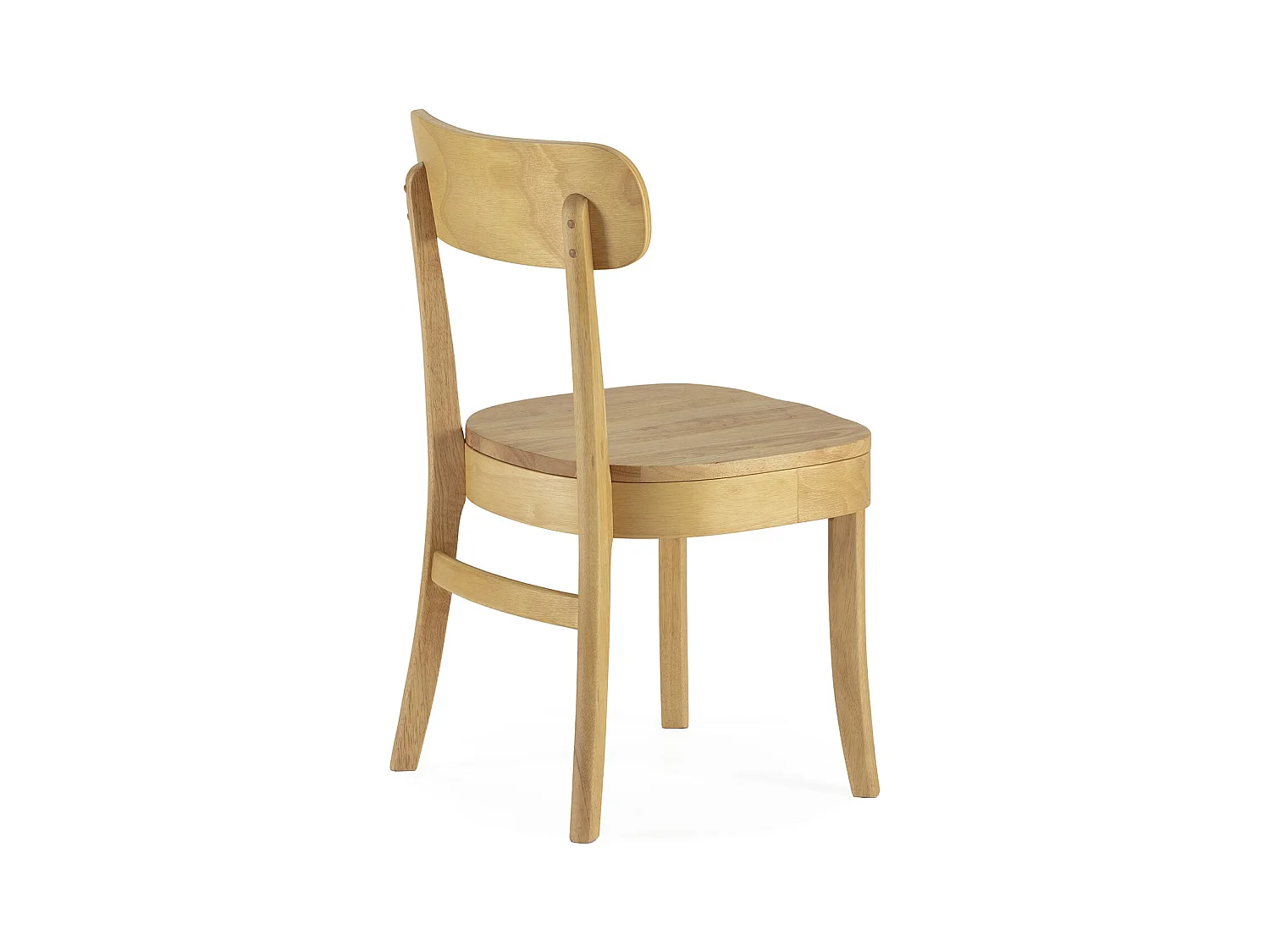 Speltafel 80x80 cm en 4 eetkamerstoelen Nala in eikenkleur.