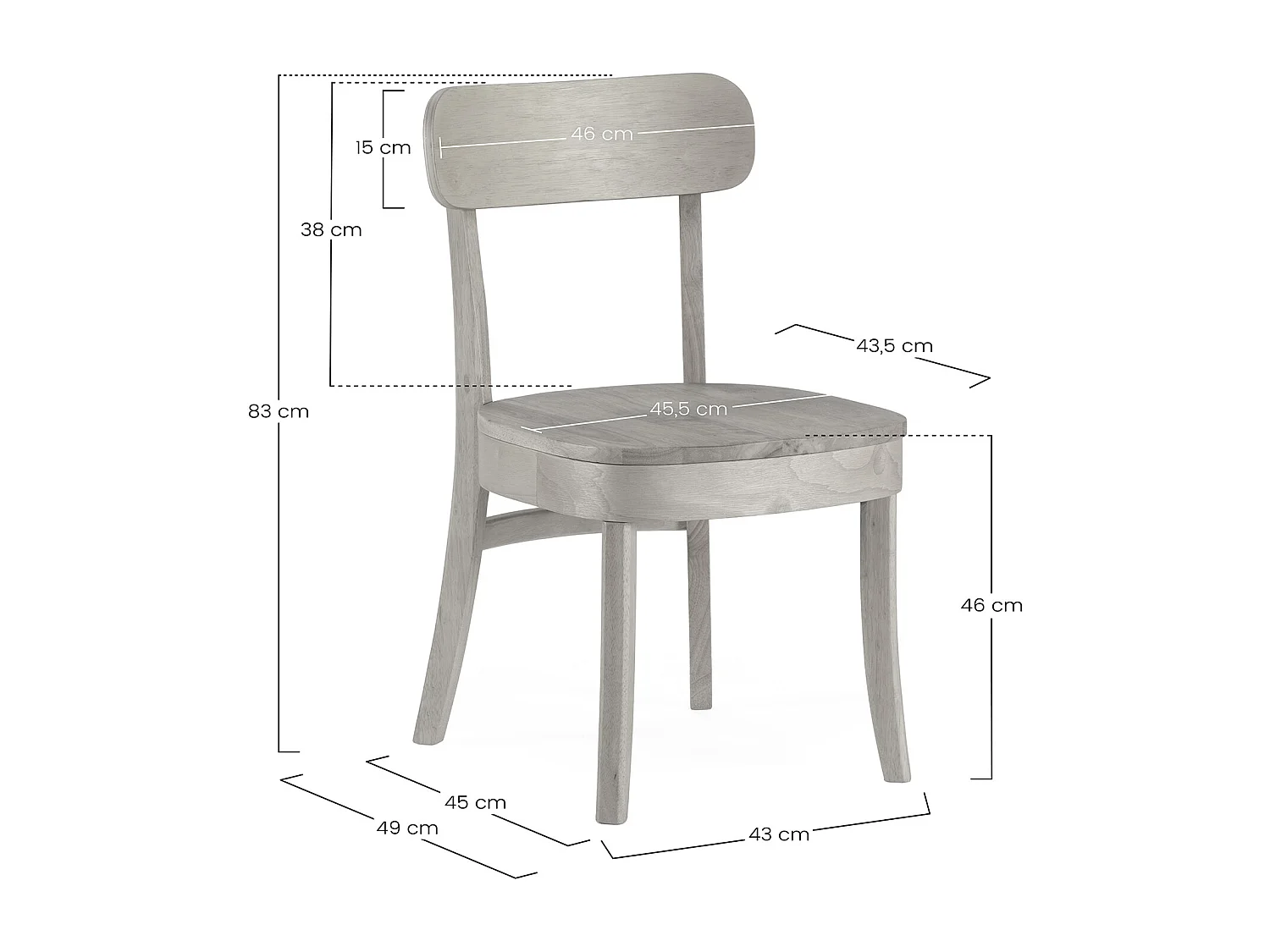 Ensemble table 80x80 cm et 4 chaises de salle à manger Nala Chêne