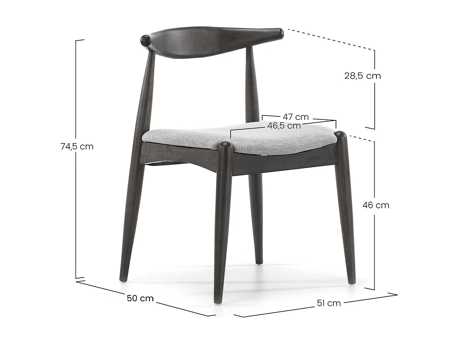 Ensemble table 80x80 cm et 4 chaises de salle à manger Corzo Noyer