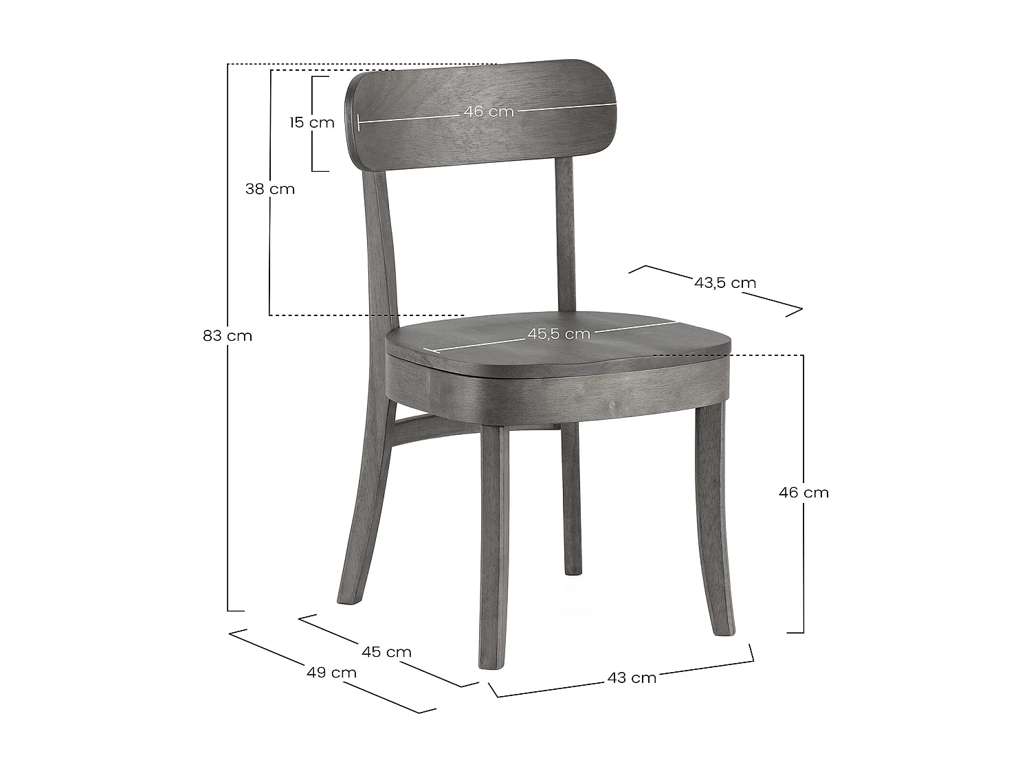 Ensemble table 80x80 cm et 4 chaises de salle à manger Nala Noyer