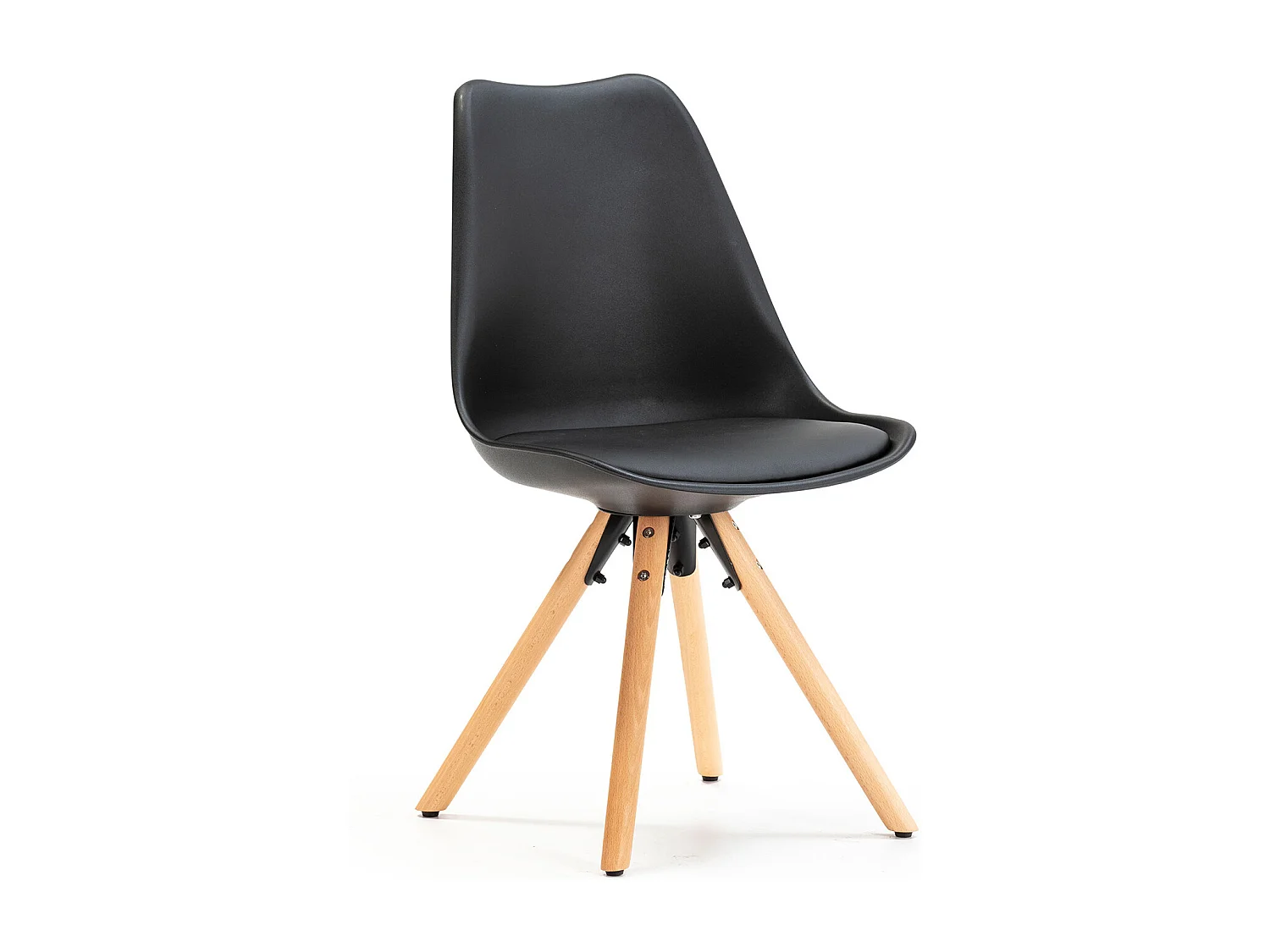 Ensemble table 80x80 cm et 4 chaises de salle à manger Jeff noires