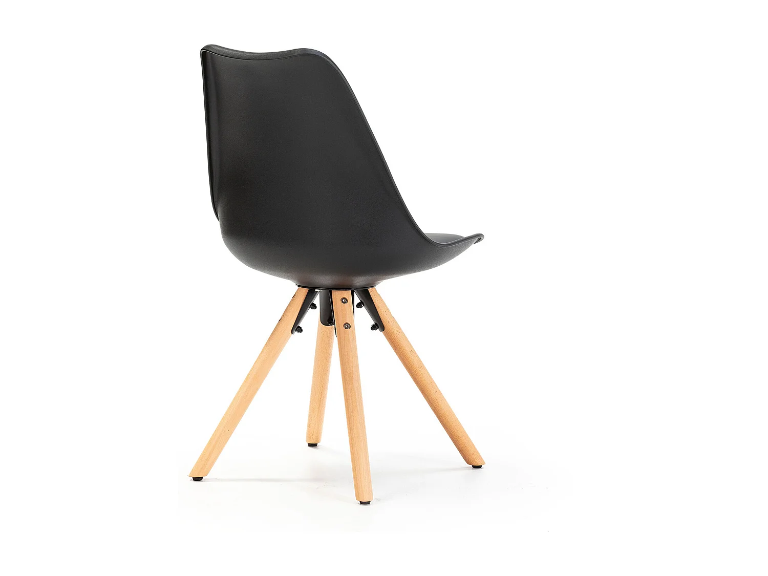 Ensemble table 80x80 cm et 4 chaises de salle à manger Jeff noires