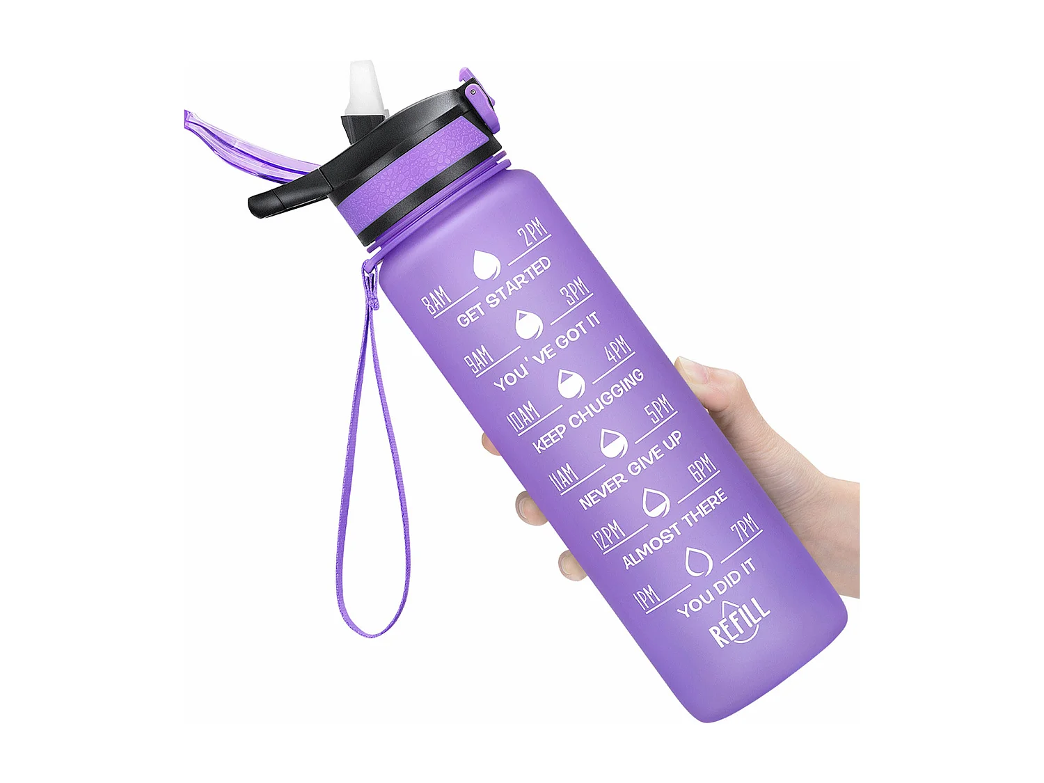 Gourde de Sport Bouteille d'eau 1000ml - ABS 100% sans BPA - violet