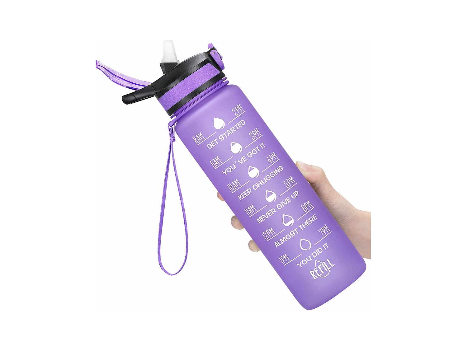 Gourde de Sport Bouteille d'eau 1000ml - ABS 100% sans BPA - violet