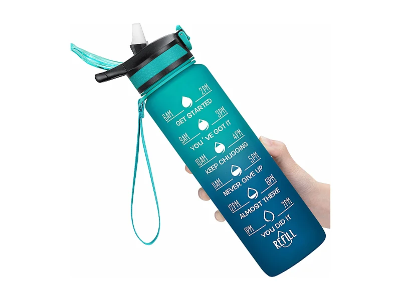 Gourde de Sport Bouteille d'eau 1000ml - ABS 100% sans BPA - vert foncé