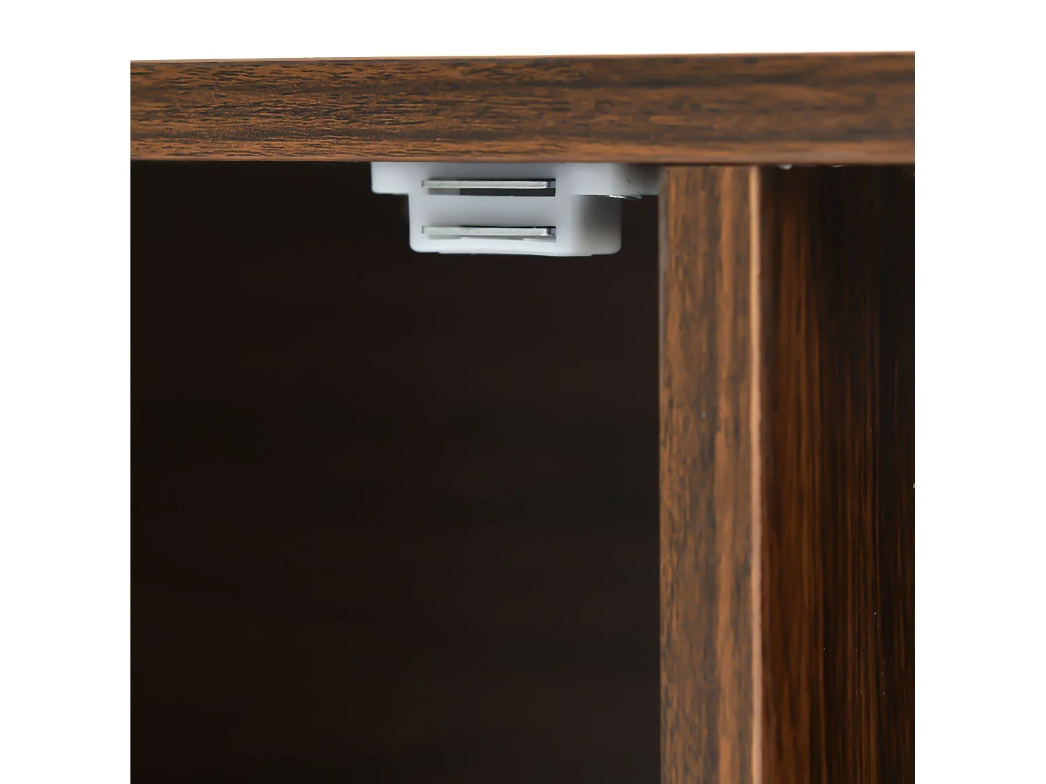 Meuble TV vintage 160x38x48 cm en Bois avec 2 portes - Naturel foncé