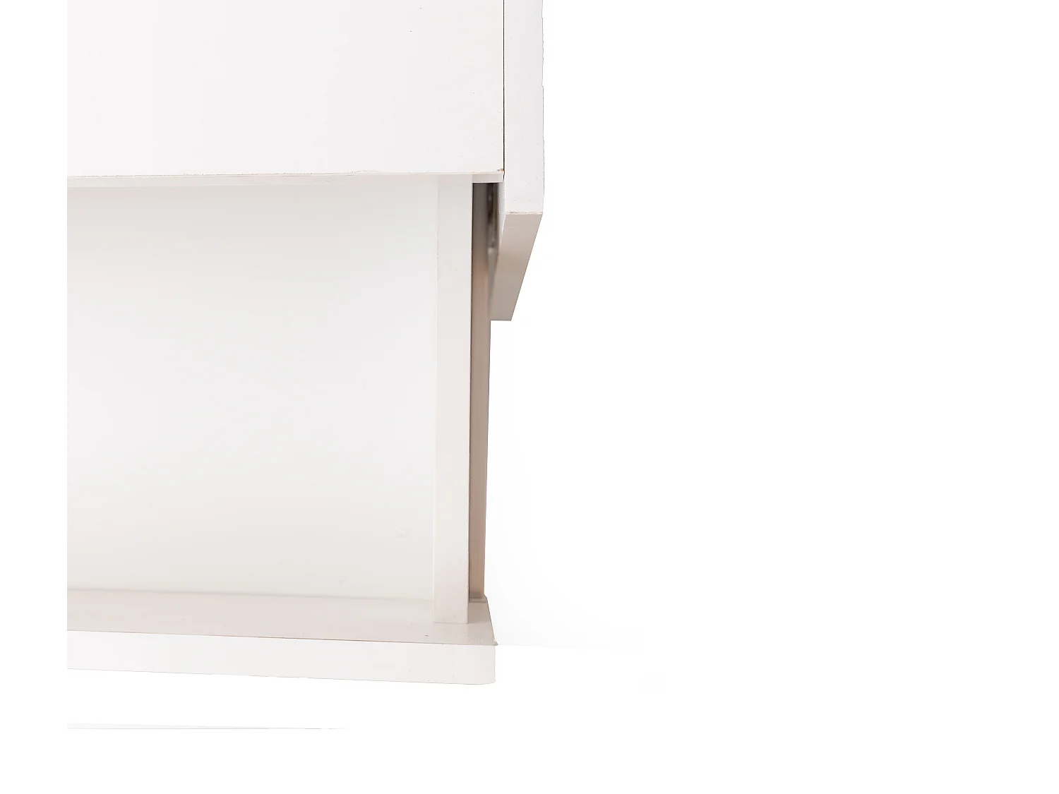 Meuble TV noir et blanc avec 3 tiroirs et compartiments de rangement ouverts - pour salon et chambre