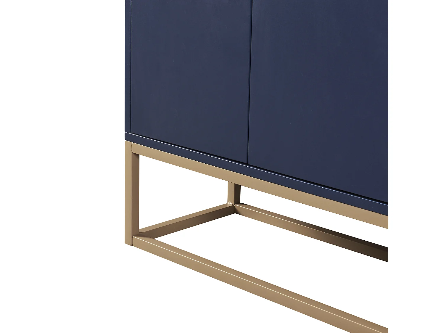 Buffet moderne - buffet bleu marine avec 4 portes - pieds dorés - pour salle à manger et salon